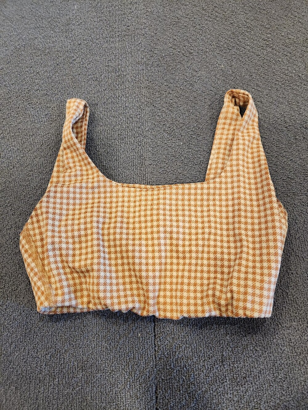 MADEWELL MWL Terracotta Gingham Sports Bra Small